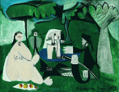 Picasso déjeuner sur l'herbe vu par Manet.gif